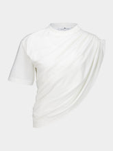 Courrèges White Asymmetrical Twist Cotton T-Shirt