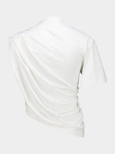 Courrèges White Asymmetrical Twist Cotton T-Shirt