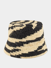 Zimmermann Black Zebra Raffia Bucket Hat