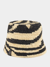 Zimmermann Black Zebra Raffia Bucket Hat