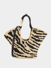 Zimmermann Goldentime Black Zebra Raffia Small Tote