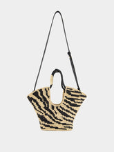 Zimmermann Goldentime Black Zebra Raffia Small Tote