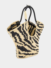 Zimmermann Goldentime Black Zebra Raffia Small Tote