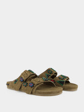 Baziszt Khaki Sambla Suede Sandals