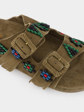 Baziszt Khaki Sambla Suede Sandals
