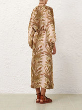 Zimmermann Green Palm Ascension Linen Midi Dress