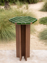 House of Capricorn Lisboa Blue Ceramic Tile and Ash Wood Bar Table