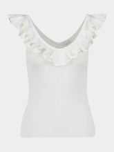 Zimmermann Parchment Awaken Frill Knit Tank Top