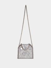 Stella McCartney Silver Falabella Tiny Cracked Metallic Tote Bag