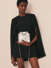 Stella McCartney Silver Falabella Tiny Cracked Metallic Tote Bag