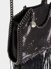 Black Limited-Edition Falabella Sequin Fringe Tiny Tote Bag | PDP - Fashion Clinic
