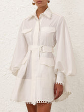 Zimmermann Ivory Illuminate Utility Mini Dress