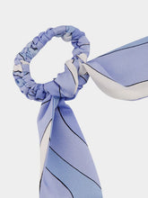 Pucci Pale Blue Silk Hair Tie with Foulard