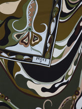 Pucci Khaki and Blue Orchidee Print Silk Carré