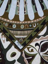 Pucci Khaki and Blue Mixed Print Silk Stole