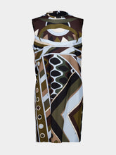 Pucci Khaki and Blue Vivara Silk Mini Dress