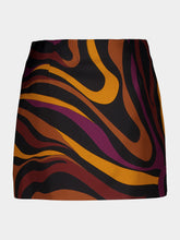 Pucci Bordeaux and Gold Marmo Print Silk Skirt