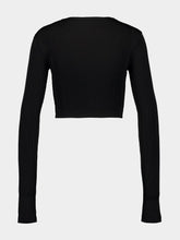 Prada Black Cropped Long-Sleeve Top