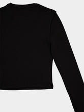 Prada Black Cropped Long-Sleeve Top