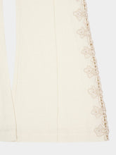 Zimmermann Cream Illuminate Flared Linen Pants with Lace Inserts