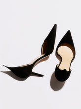 Francesco Russo Black Suede High Back Pumps