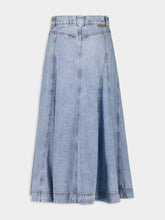 Zimmermann Sea Foam Illuminate Denim Flare Skirt