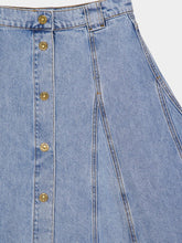 Zimmermann Sea Foam Illuminate Denim Flare Skirt