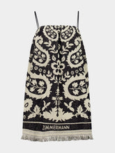 Zimmermann Black Cream Rhiannon Mini Towel Dress