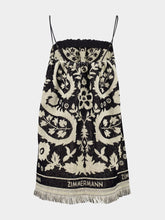 Zimmermann Black Cream Rhiannon Mini Towel Dress