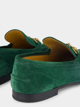 Gucci Jordaan Green Suede Loafers