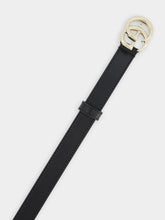 Black Leather GG Marmont Thin Belt