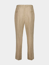 Piacenza 1733 Beige Linen Straight-Leg Trousers