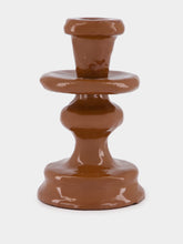 Pomax Chocolate Aluminium Turret Candle Holder