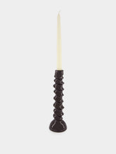 Pomax Dark Brown Aluminium Turret Candle Holder