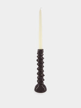 Pomax Dark Brown Aluminium Turret Candle Holder