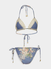 Zimmermann Teal Blue Botanical Crochet Bikini