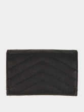 Saint Laurent Cassandre Matelassé Small Envelope Wallet in Black Leather
