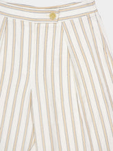 Zimmermann Cream Gold Stripe Illuminate Linen-Blend Trousers