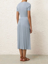 Zimmermann Blue Lurex Waverly Rib Midi Skirt