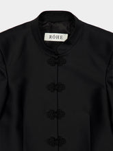 Róhe Black Sculptural Wool-Silk Pankou Blazer