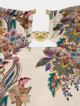 Zimmermann Cream Multi Paisley Rhiannon Knot Trim One-Piece Swimsuit