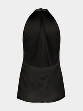 Róhe Black Viscose Open-Back Halter Neck Top