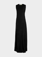 Róhe Black Scoop-Neck Viscose Satin Maxi Dress