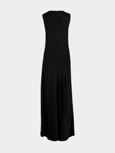 Róhe Black Scoop-Neck Viscose Satin Maxi Dress