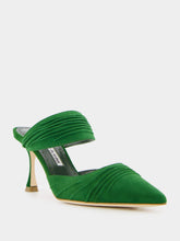 Manolo Blahnik Emerald Circeamu 70mm Suede Mules