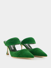 Manolo Blahnik Emerald Circeamu 70mm Suede Mules