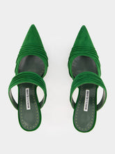 Manolo Blahnik Emerald Circeamu 70mm Suede Mules