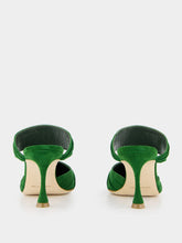 Manolo Blahnik Emerald Circeamu 70mm Suede Mules