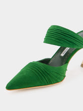 Manolo Blahnik Emerald Circeamu 70mm Suede Mules