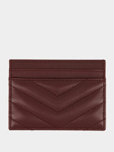 Saint Laurent Rouge Cabernet Cassandre Quilted Lambskin Card Case